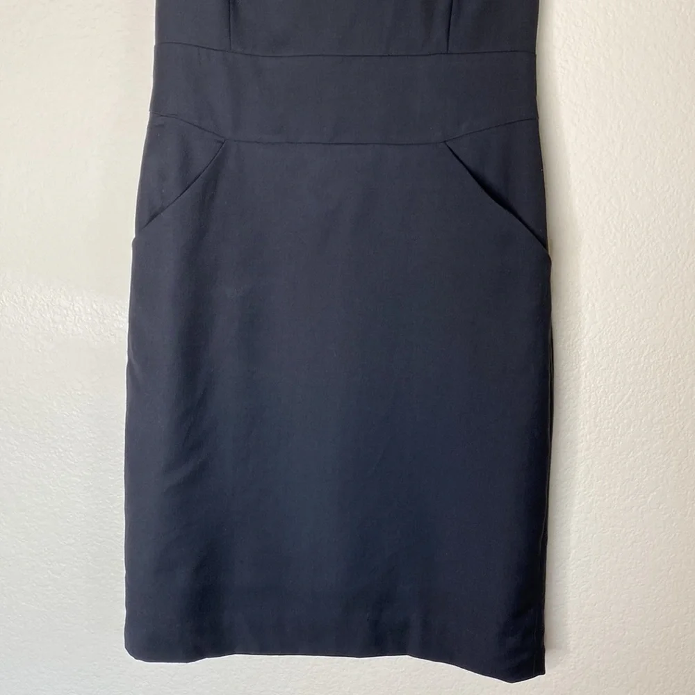 J. Crew dress Sz 2 two women’s black super 120’s black wool lined tank pockets